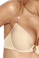 Push-up bra for backless dresses, microfiber, front closure